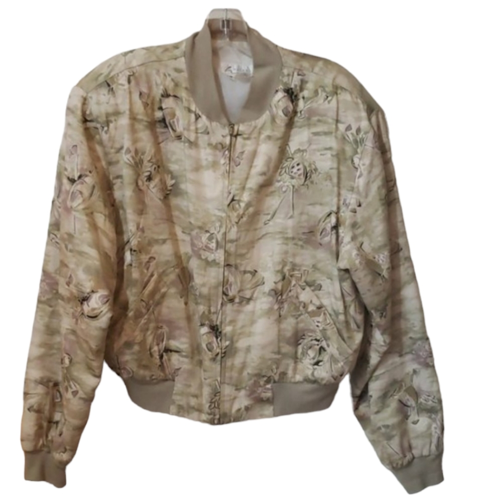 Vintage Floral Bomber Jacket Meduim